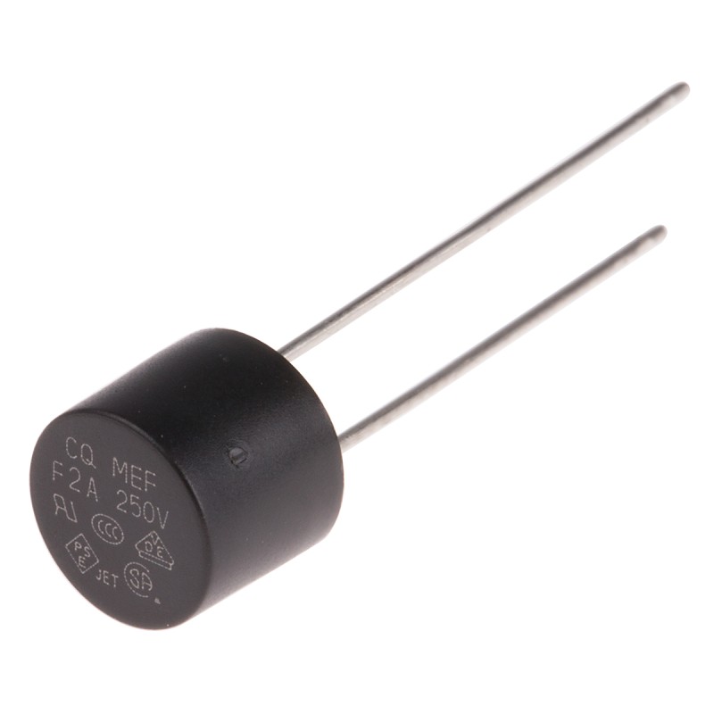 10 pcs - RS PROPC Board Non Resettable Fuse, Radial 2A, 250V ac