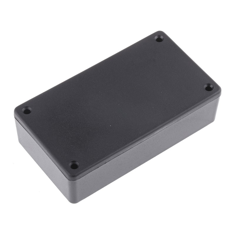 1 pcs - Hammond 1591 Series Black ABS Enclosure, IP54, Black Lid, 113.82 x 63.32 x 28.25mm