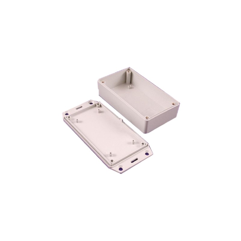 1 pcs - Hammond 1591 Series Grey Flame Retardant ABS Enclosure, IP54, Flanged, Grey Lid, 85 x 56 x 21mm