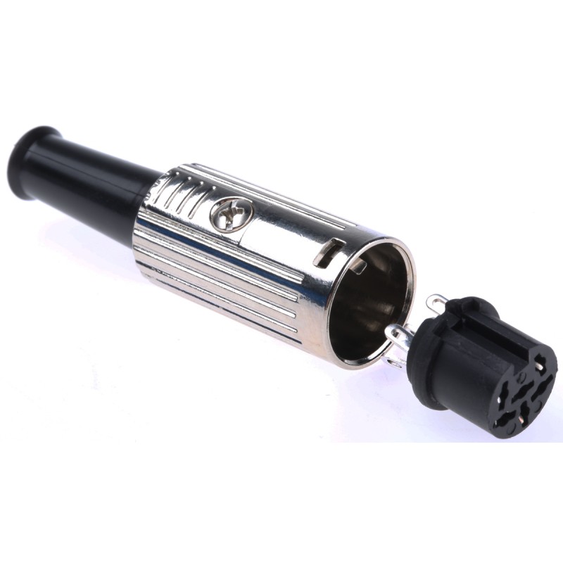 1 pcs - RS PRO 6 Pole Din Socket, 1A, 100 V ac, Push Lock, Female, Cable Mount