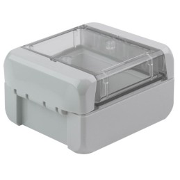 1 pcs - Bopla Bocube Series Light Grey Polycarbonate V0 Enclosure, IP66, IP68, IK07, Transparent Lid, 89 x 80 x 47mm