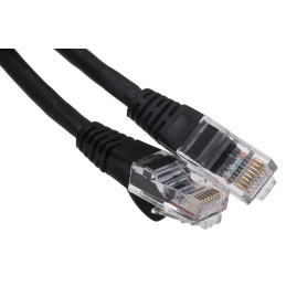 1 pcs - RS PRO Cat6 Male RJ45 to Male RJ45 Ethernet Cable, U/UTP, Black PVC Sheath, 0.5m