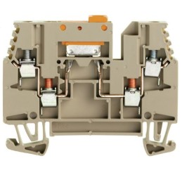1 pcs - Weidmuller WTR Series Brown Test Disconnect Terminal Block, 2.5mm², Single-Level, Screw Termination