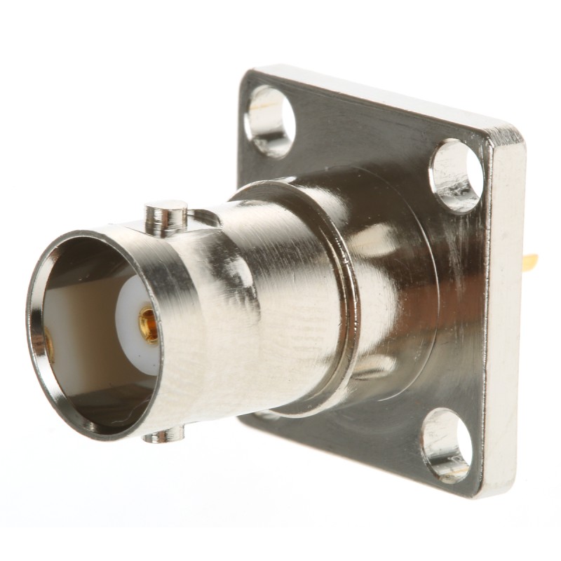 1 pcs - Amphenol, jack Flange Mount BNC Connector, 50Ω, Solder Termination, Straight Body