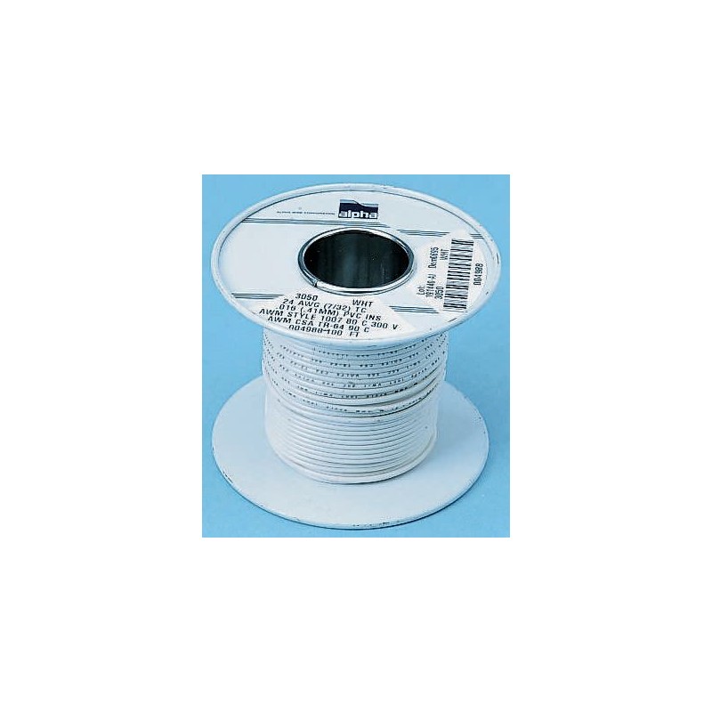 1 Reel of 30 M - Alpha Wire Brown 0.33 mm² Hook Up Wire, 22 AWG, 7/0.25 mm, 30m, SR-PVC Insulation