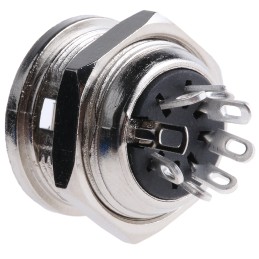 1 pcs - RS PRO 7 Pole Din Socket, 4A, 100 V ac, Female, Panel Mount