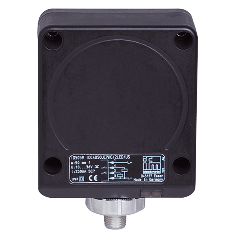 1 pcs - ifm electronic Inductive Block-Style Proximity Sensor, 50 mm Detection, PNP Output, 10 - 36 V dc, IP67