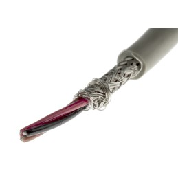 1 Reel of 50 M - Alpha Wire Multicore Data Cable, 0.23 mm², 3 Cores, 24 AWG, Screened, 50m, Grey Sheath