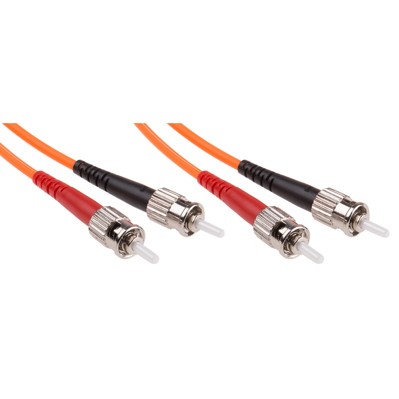 1 pcs - RS PRO ST to ST Duplex Multi Mode OM2 Fibre Optic Cable, 50/125μm, Orange, 3m