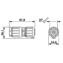 1 pcs - Phoenix Contact Circular Connector, 5 Contacts, Cable Mount, IP66, IP68, IP69K, QPD Series