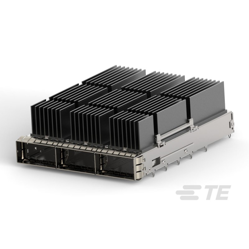 8 pcs - TE Connectivity QSFP Connector, Cage & Heatsink 3-Port 1-Position, 2342886-3