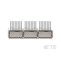 8 pcs - TE Connectivity QSFP Connector, Cage & Heatsink 3-Port 1-Position, 2342886-3