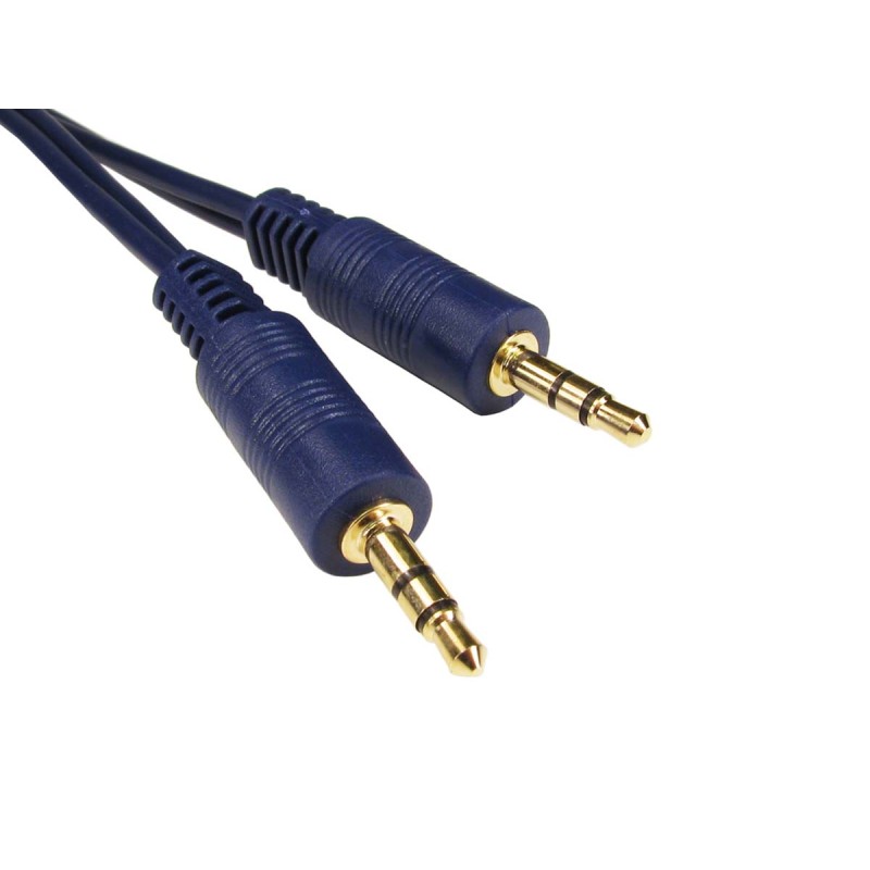 1 pcs - RS PRO Male 3.5mm Stereo Jack to Male 3.5mm Stereo Jack Aux Cable, Blue, 10m