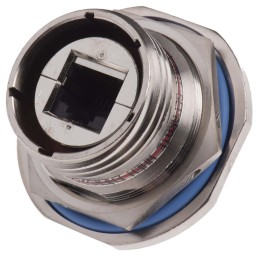 1 pcs - Amphenol Socapex RJFTVX Series Female RJ45 Connector, Jam Nut, Cat5e