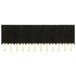 1 pcs - Samtec SSQ Series Straight Through Hole Mount PCB Socket, 12-Contact, 1-Row, 2.54mm Pitch, Solder Termination