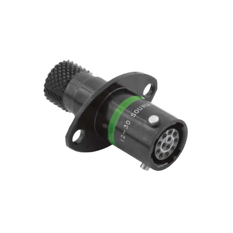 1 pcs - Souriau Circular Connector, 12 Contacts, Panel Mount, Socket, Female, IP67, 8STA Series