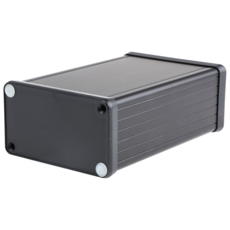 1 pcs - Hammond 1455 Series Black Aluminium Enclosure, IP54, Black Lid, 120 x 78 x 43mm
