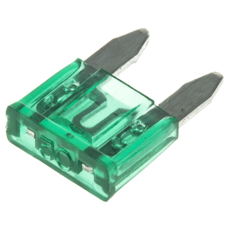 10 pcs - RS PRO 30A Green Blade Car Fuse, 32V dc
