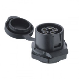 1 pcs - Lumberg Circular Connector, 4 Contacts, Panel Mount, Socket, Female, IP65, IP67, 02 Series