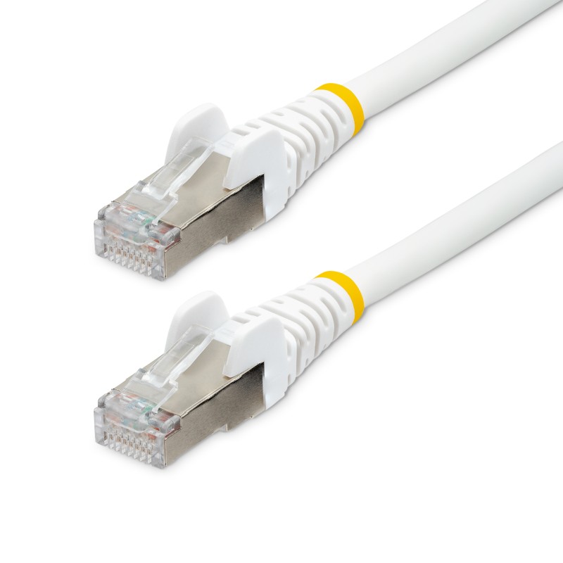 1 pcs - StarTech.com Cat6a Male RJ45 to Male RJ45 Ethernet Cable, Braid, White, 1.5m, Low Smoke Zero Halogen (LSZH)