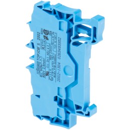 10 pcs - Wago TOPJOB S, 2002 Series Blue Feed Through Terminal Block, 2.5mm², Single-Level, Push-In Cage Clamp Termination,