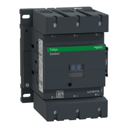 1 pcs - Schneider Electric LC1D Series Contactor, 110 V ac Coil, 3-Pole, 115 A, 55 kW, 3NO, 1 kV ac