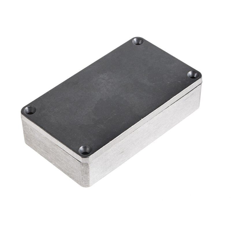 1 pcs - RS PRO Silver Aluminium Alloy Enclosure, IP65, Black Lid, 115 x 65 x 30.2mm
