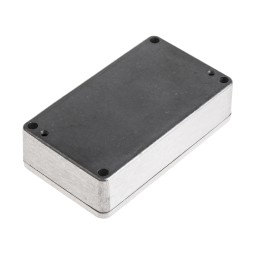 1 pcs - RS PRO Silver Aluminium Alloy Enclosure, IP65, Black Lid, 115 x 65 x 30.2mm