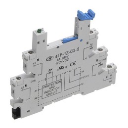 1 pcs - Hongfa Europe GMBH 5 Pin 250V ac DIN Rail Relay Socket, for use with HF41F Series Relays