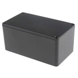 1 pcs - RS PRO Black Die Cast Aluminium Enclosure, Black Lid, 114.4 x 63.7 x 55.1mm