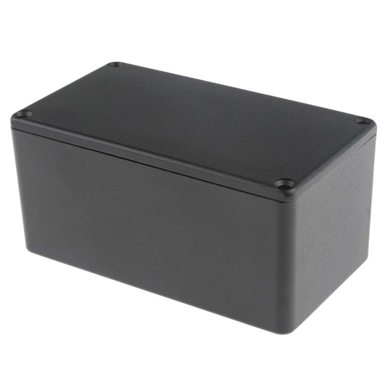 1 pcs - RS PRO Black Die Cast Aluminium Enclosure, Black Lid, 114.4 x 63.7 x 55.1mm