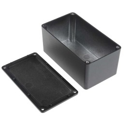 1 pcs - RS PRO Black Die Cast Aluminium Enclosure, Black Lid, 114.4 x 63.7 x 55.1mm