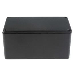 1 pcs - RS PRO Black Die Cast Aluminium Enclosure, Black Lid, 114.4 x 63.7 x 55.1mm