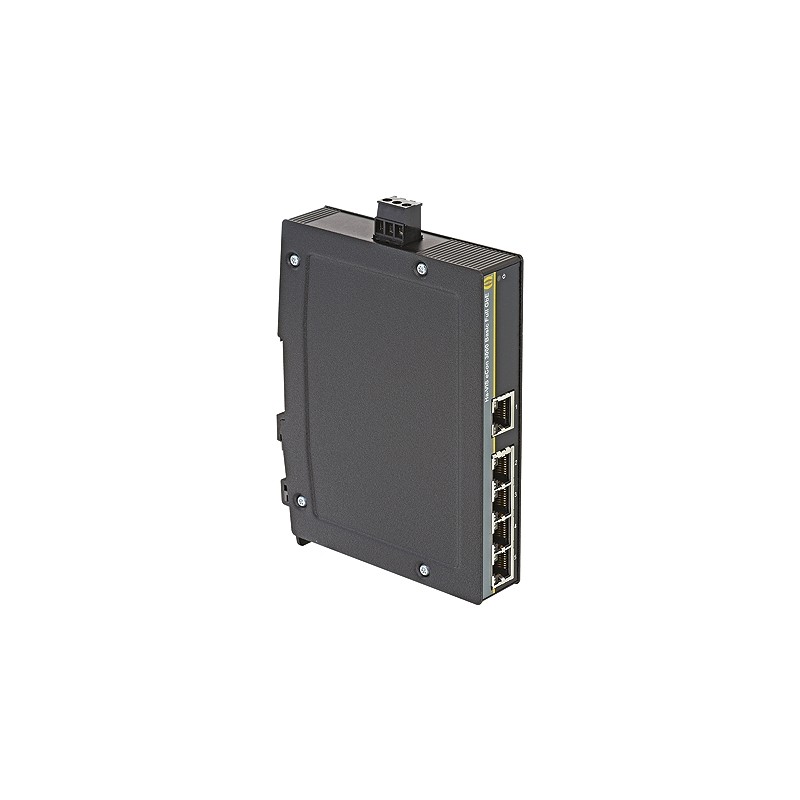 1 pcs - HARTING DIN Rail Mount Ethernet Switch, 5 RJ45 Ports, 10/100/1000Mbit/s Transmission, 48V dc
