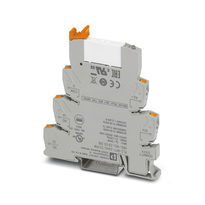 10 pcs - Phoenix Contact PLC-RPT24UC/21/RW Series Interface Relay, DIN Rail Mount, 12V dc Coil, 1PDT, 1-Pole