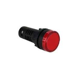 1 pcs : PCL2224V100B - LED Panel Mount Indicators PMI RND 22mm LED 24V Flat Lens Red