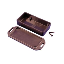 1 pcs - Hammond 1551 Series Black ABS Enclosure, IP54, Flanged, Black Lid, 80 x 40 x 20mm