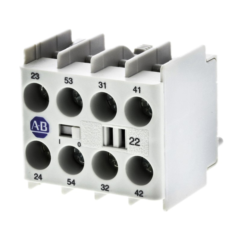 1 pcs - Allen Bradley Auxiliary Contact Block, 4 Contact, 2NC + 2NO, Snap-On