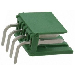 10 pcs - TE Connectivity AMPMODU MOD I Series Right Angle Through Hole PCB Header, 4 Contact(s), 3.96mm Pitch, 1 Row(s), Shroud