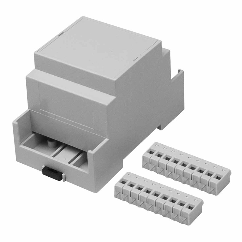 1 pcs - RS PRO Extended Walls/Sides Enclosure Type, 53.4 x 90 x 58mm, Polycarbonate DIN Rail Enclosure Kit