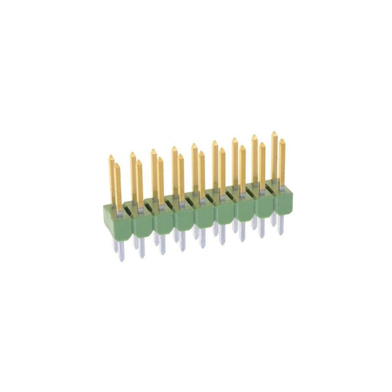 10 pcs - TE Connectivity AMPMODU MOD II Series Straight Through Hole Pin Header, 18 Contact(s), 2.54mm Pitch, 2 Row(s),