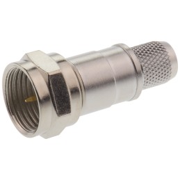 1 pcs - Telegartner, Plug Cable Mount F Connector, 75Ω, Crimp Termination, Straight Body
