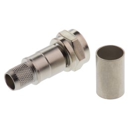 1 pcs - Telegartner, Plug Cable Mount F Connector, 75Ω, Crimp Termination, Straight Body