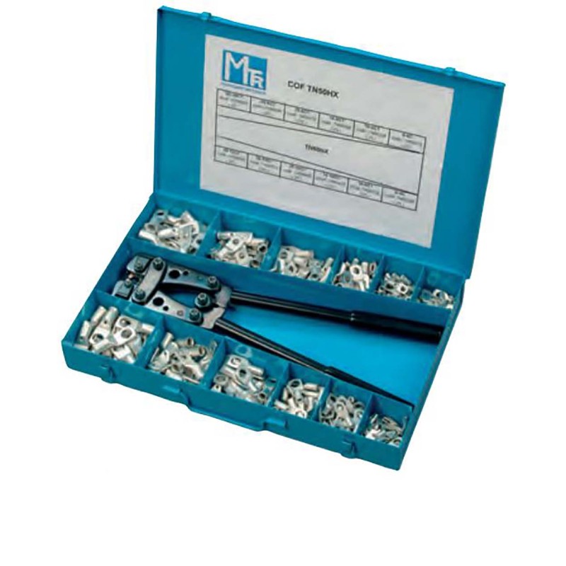 1 pcs - MECATRACTION Assorted Box with Tubular Lugs and Crimping Tool Crimp Terminal Crimp terminal Kit