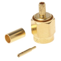 1 pcs - Telegartner, Plug Cable Mount SMA Connector, 50Ω, Crimp Termination, Straight Body