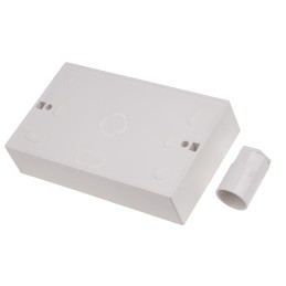 1 pcs - RS PRO White PVC Electrical Enclosure, BS, 2 Gangs, 147 x 86 x 32mm