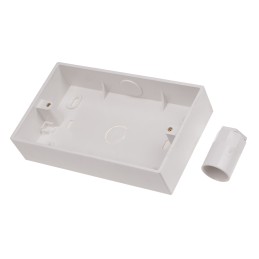 1 pcs - RS PRO White PVC Electrical Enclosure, BS, 2 Gangs, 147 x 86 x 32mm