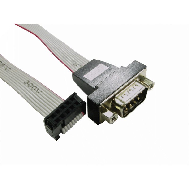 1 pcs - RS PRO Male 10 Pin IDC to Male 9 Pin D-sub Serial Cable, 300mm PVC
