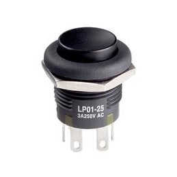 1 pcs : LP0125CCKW01A - Pushbutton Switches DPDT ON-(ON) 3A BLK BUSHING MOUNT