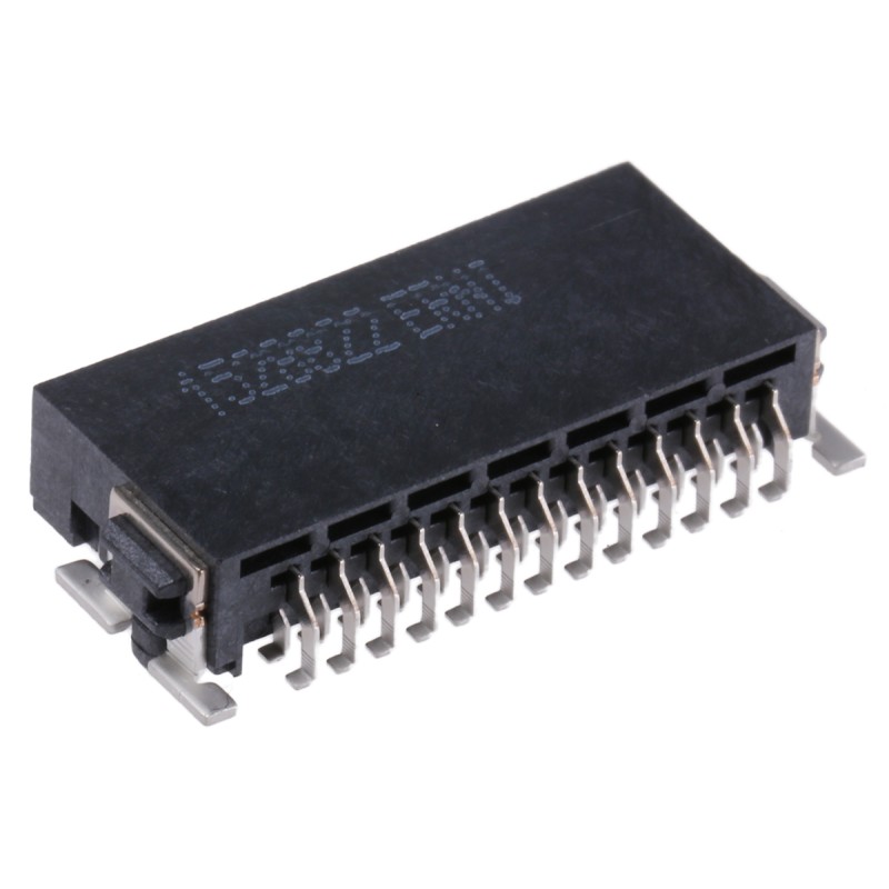 1 pcs - ERNI SMC Series Right Angle Surface Mount PCB Header, 26 Contact(s), 1.27mm Pitch, 2 Row(s), Shrouded